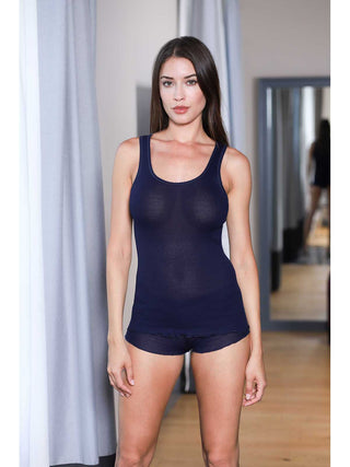 Canotta spallina stretta in prezioso filoscozia certificato® Alpina