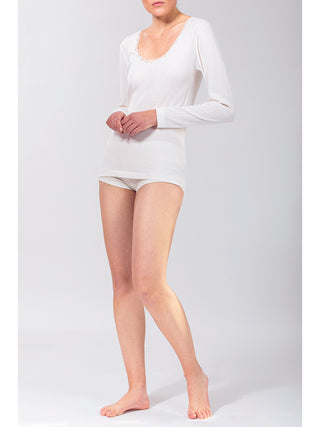 Maglietta manica lunga in lana e cotone Alpina