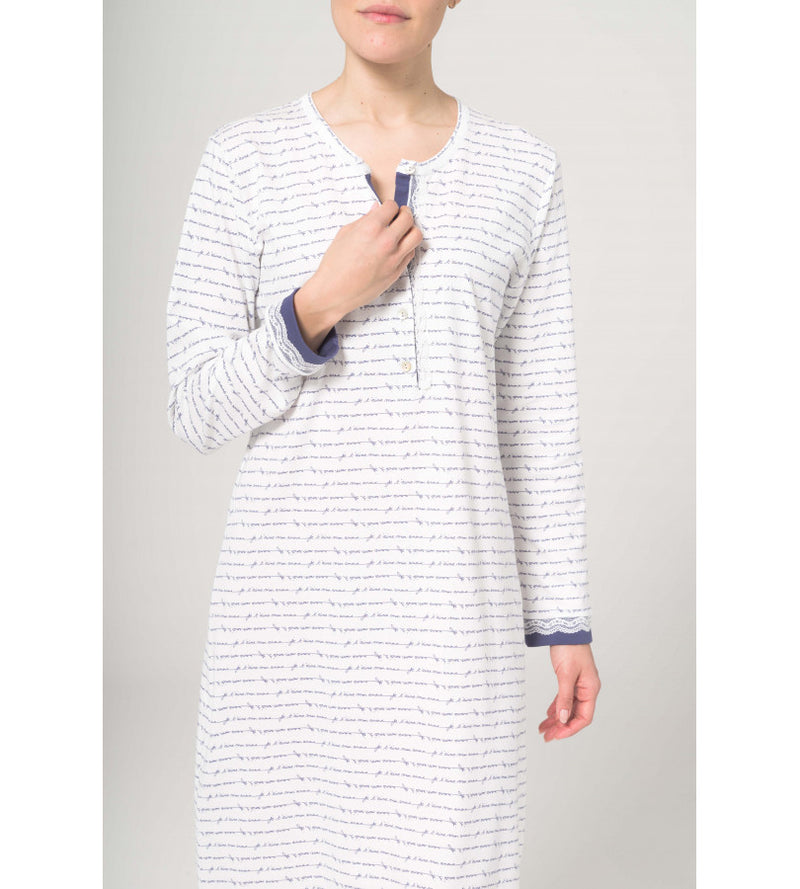 Camicia da notte in interlock leggero