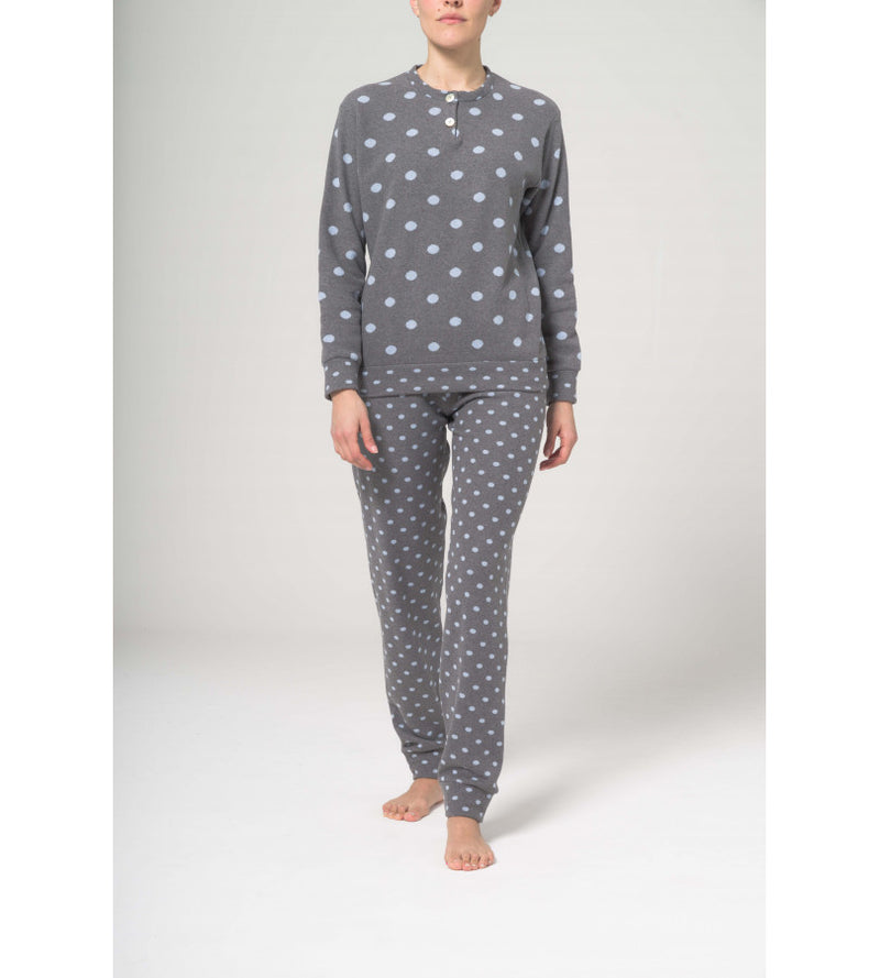 Pigiama serafino in caldo cotone jacquard