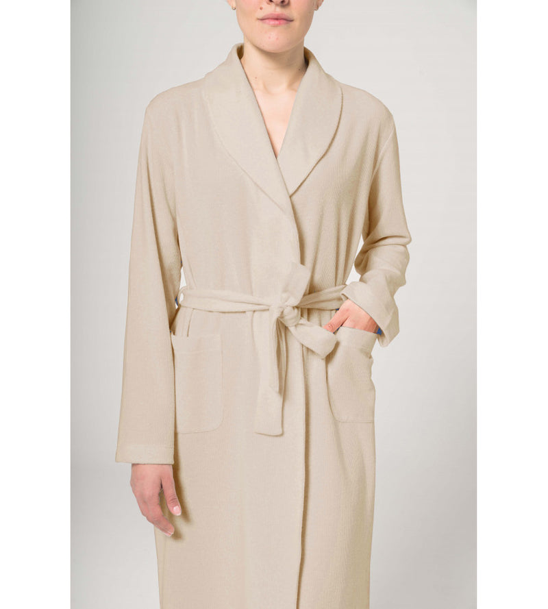 Vestaglia sciallata in caldo cotone jacquard